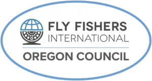 A logo for the fly fishers international oregon council.