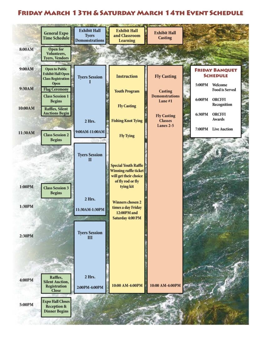 Fri March 13 & Sat March 14th Expo Event Sched