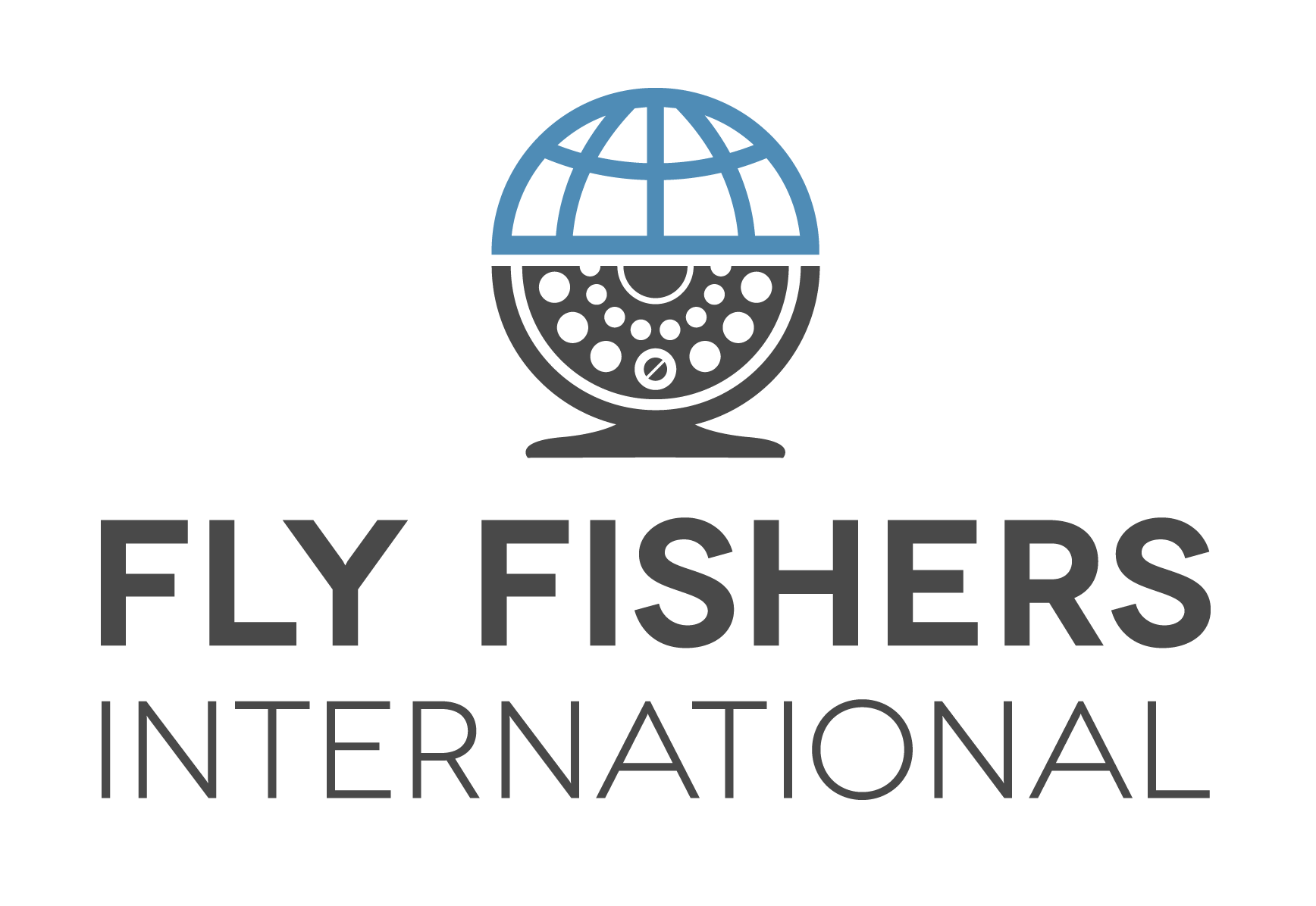 Fly Fishers International logo with globe emblem