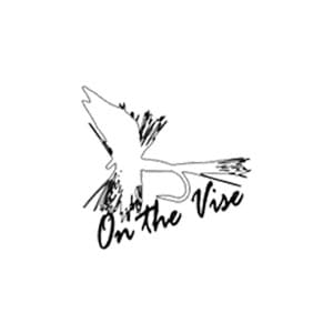 A black and white image of the logo for on the vise.