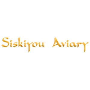 A yellow and white logo of siskiyou aviary.