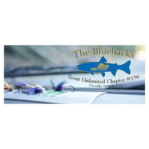 A banner with the words " the bluefish is " on it.