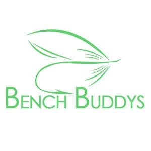 A green logo of bench buddys