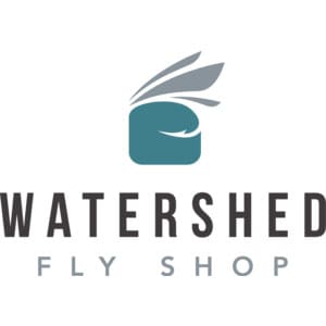 A logo of the watershed fly shop.